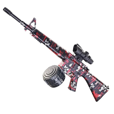 Splatter Elektrisk M4 Gel Blaster - Red paint