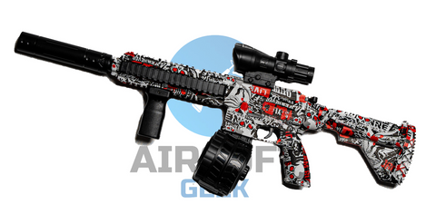 Splatter M416 Gel Blaster - Rød Grafiti